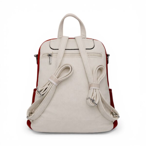 Rucsac damă Silvia Rosa SR6095 Alb – piele ecologică premium, design colorblock multicolor