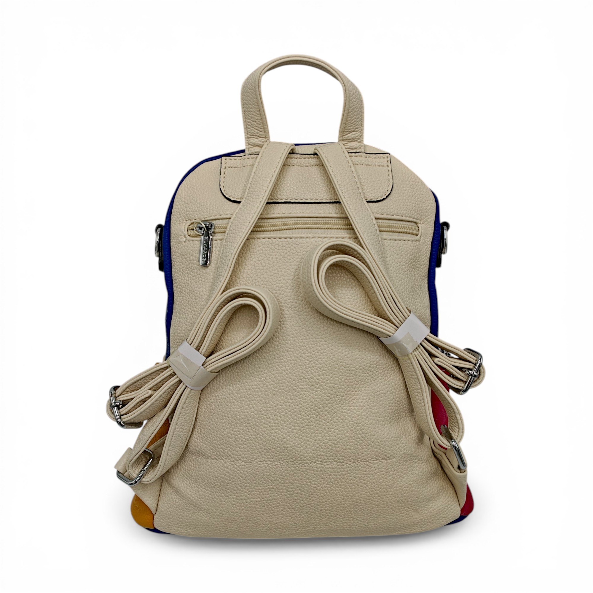 Rucsac damă Silvia Rosa SR6095 Bej – piele ecologică premium, design colorblock multicolor
