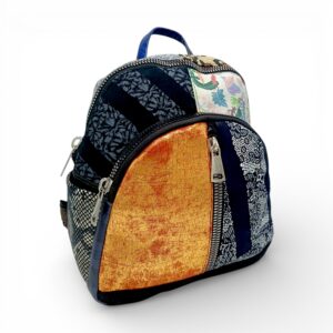 Rucsac damă din piele naturală Selina Unique S100-20 – multicolor patchwork, design artistic