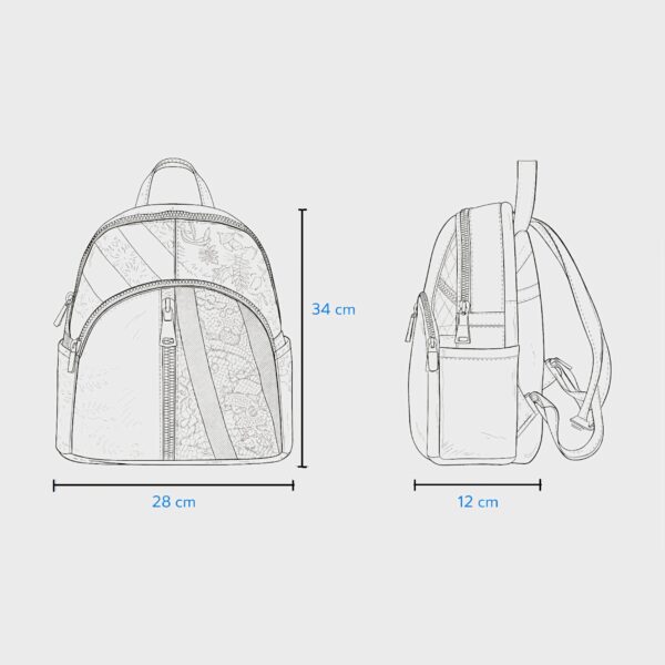 Rucsac damă din piele naturală Selina Unique S100-20 – multicolor patchwork, design artistic