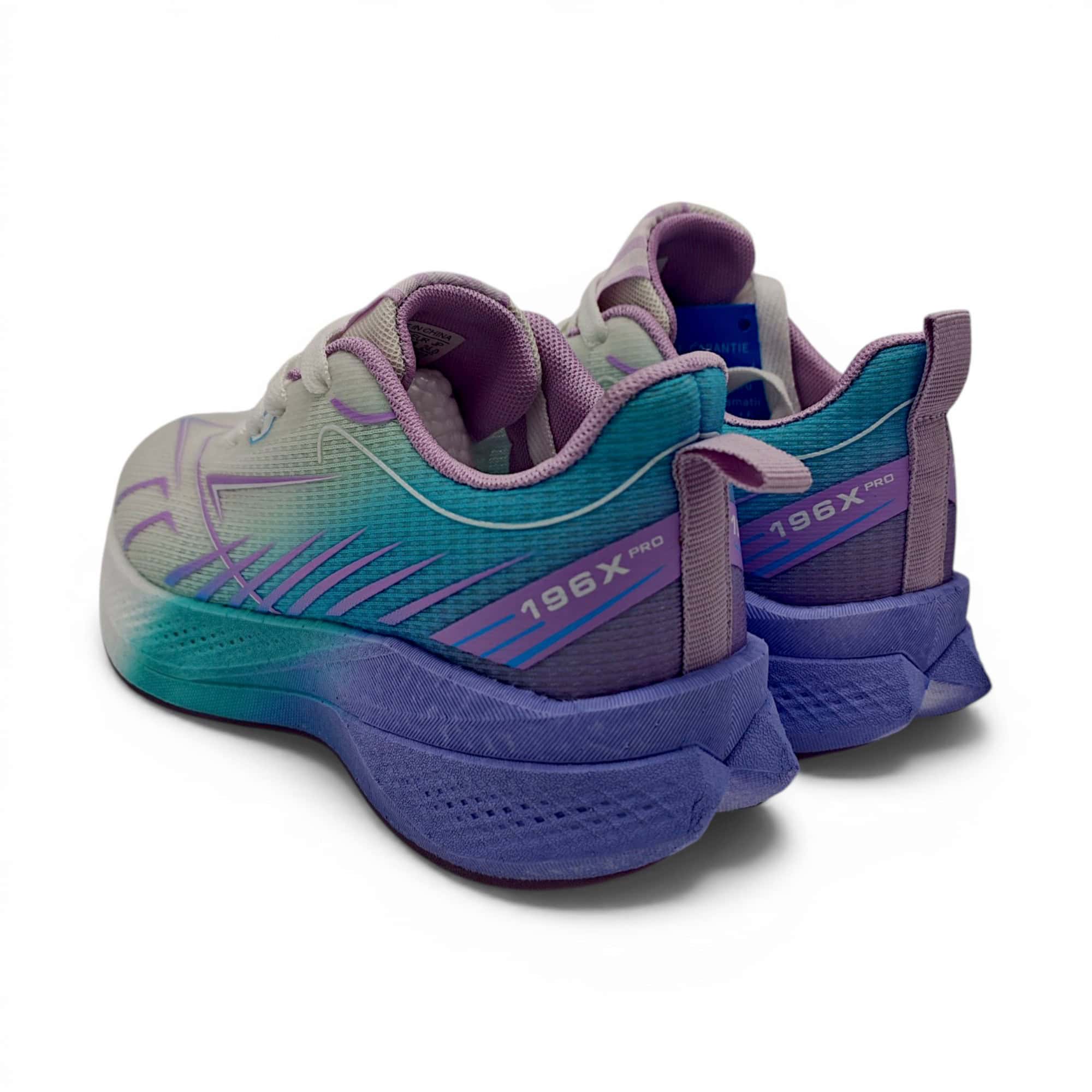 Pantofi sport damă NovaStep 196X Pro, confort și amortizare, alb-turcoaz-mov.