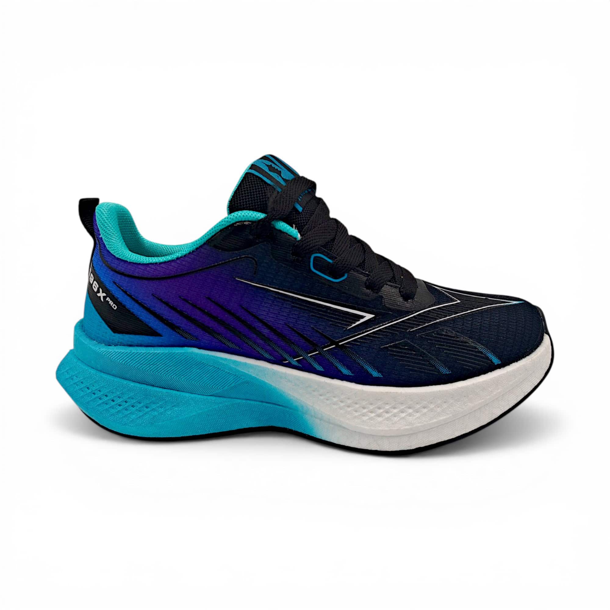 Pantofi sport damă NovaStep 196X Pro, negru-albastru, cu talpă amortizantă și design ergonomic pentr.