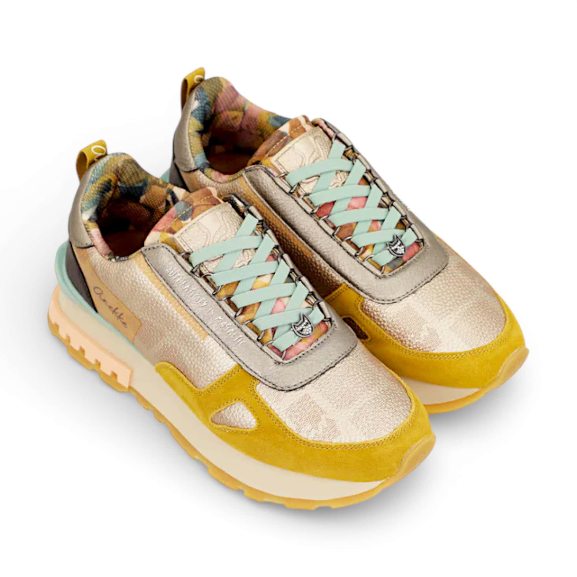 Sneakers damă Anekke Bloom galben și auriu