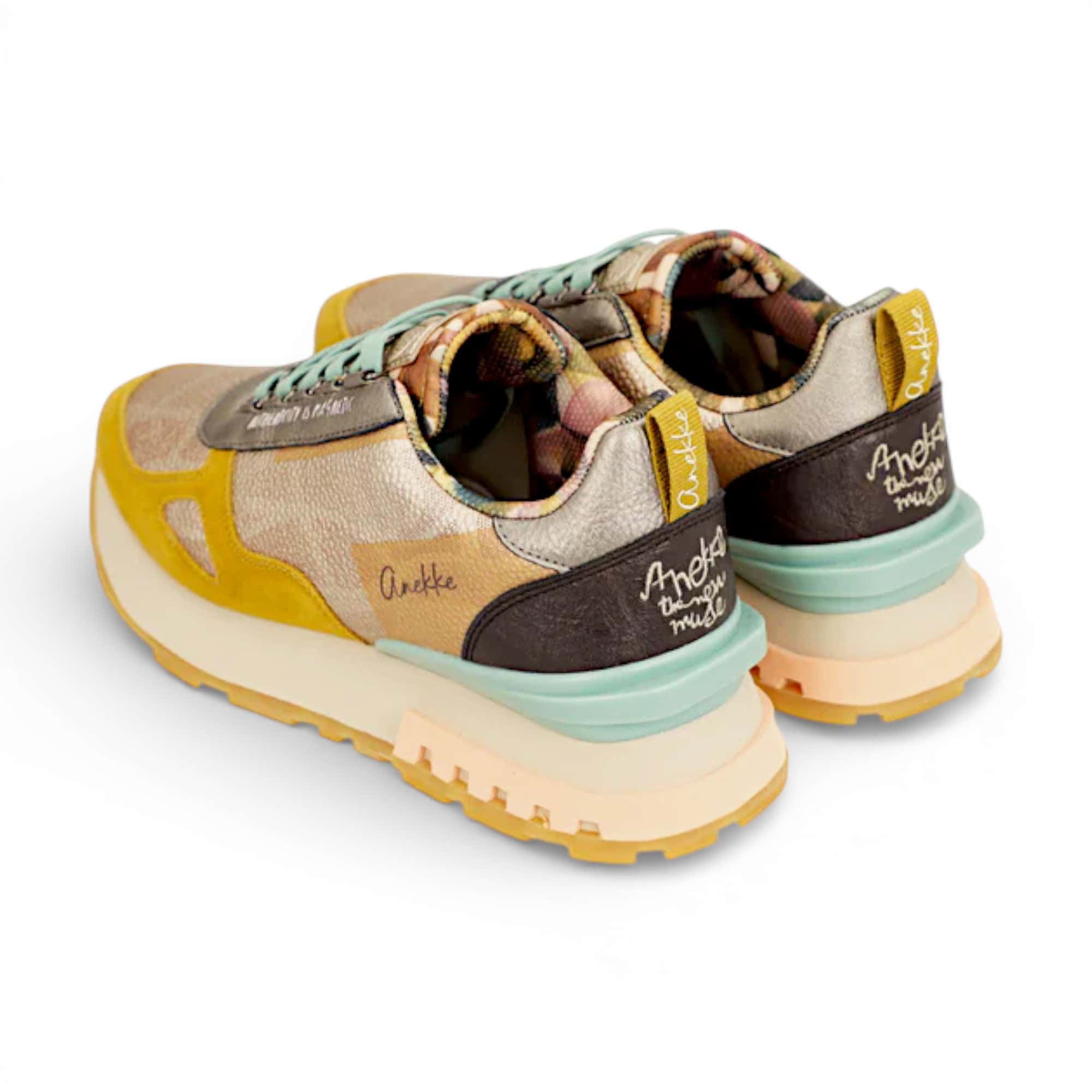 Sneakers damă Anekke Bloom galben și auriu – imaginea 3