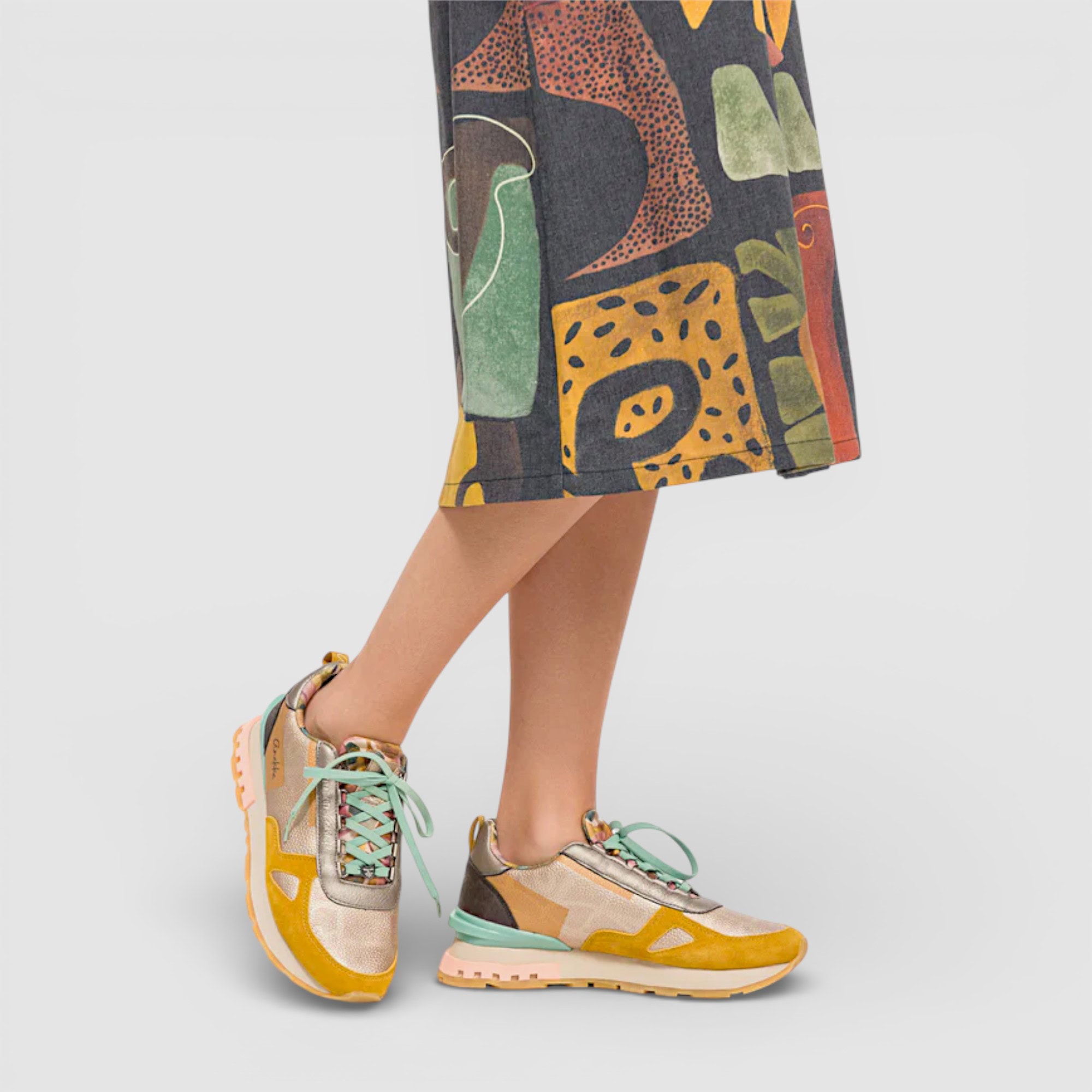 Sneakers damă Anekke Bloom galben și auriu – imaginea 5