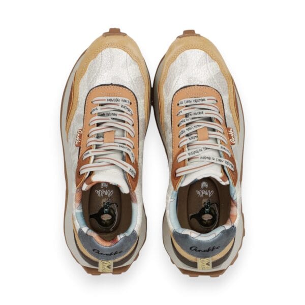 Sneakers damă Anekke – Beige & Orange, confort și personalitate în fiecare pas