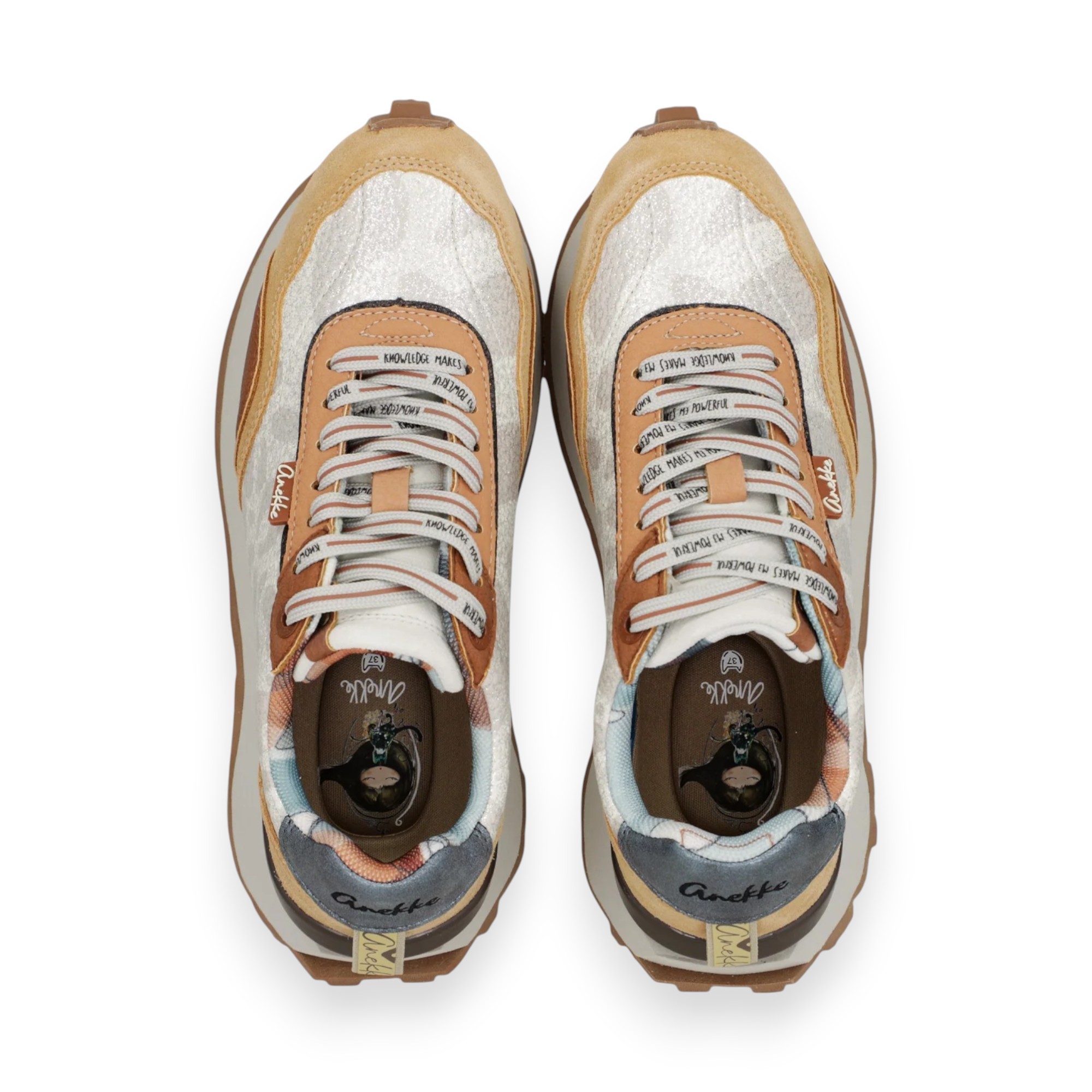 Sneakers damă Anekke – Beige & Orange, confort și personalitate în fiecare pas