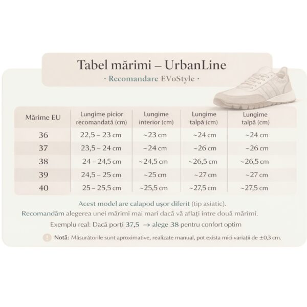 Pantofi sport damă UrbanLine, model modern cu talpă flexibilă și confort sporit, în nuanțe bej-gri,.