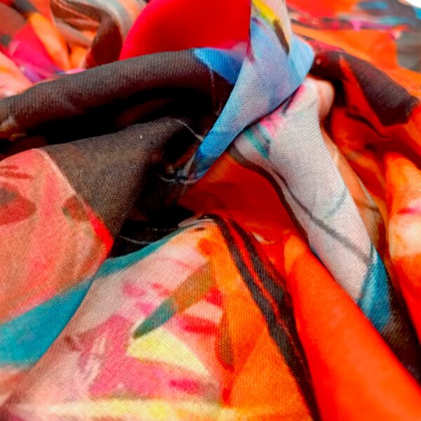 Eșarfă damă bumbac 100% – Chromatic Energy BR10-1 (65×180 cm) | Print Artistic, Cutie Cadou