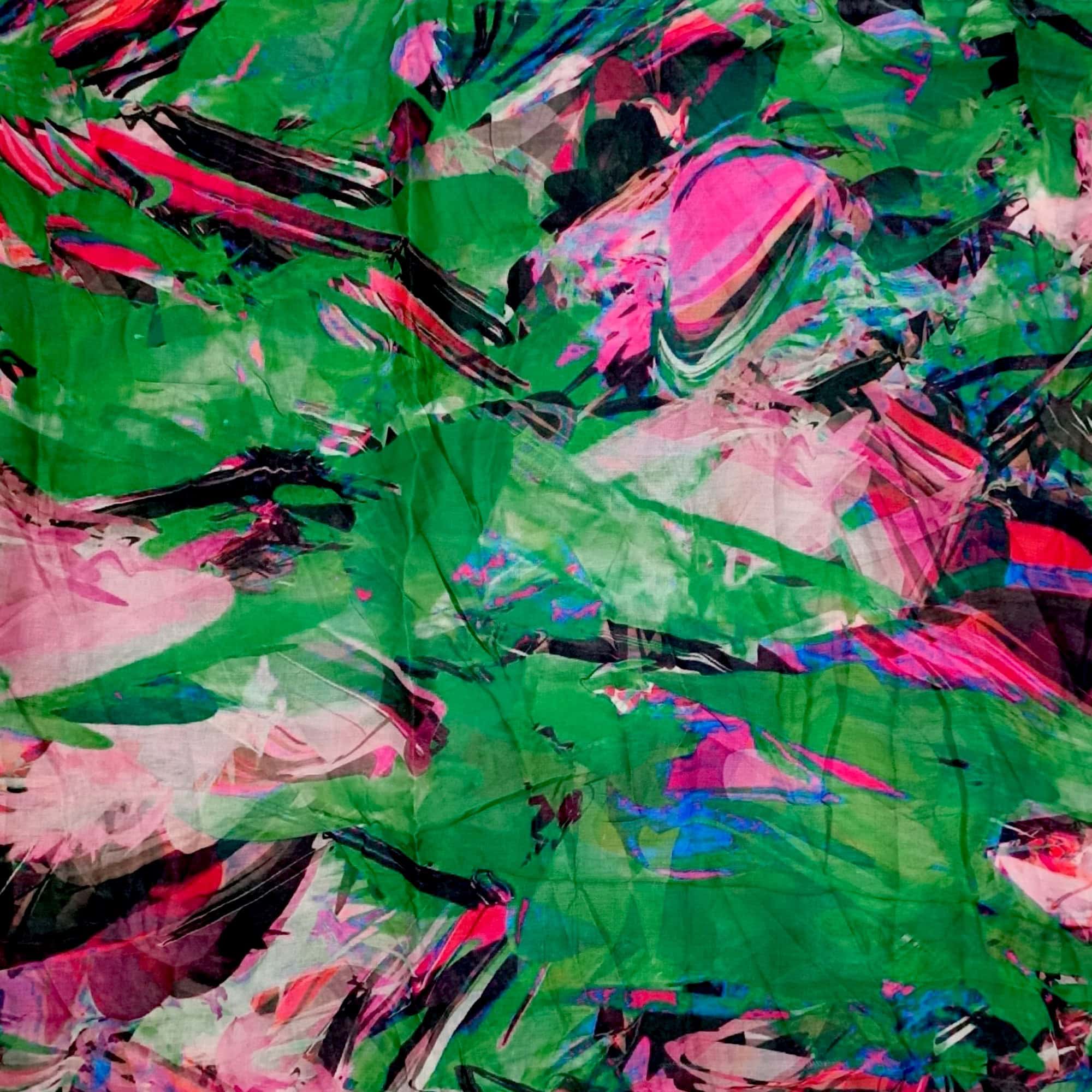 Eșarfă damă bumbac 100% – Emerald Motion BR10-3 (65×180 cm) | Print Artistic, Cutie Cadou