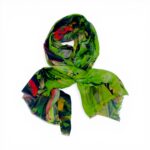 Eșarfă damă bumbac 100% – Lime Fusion BR10-4 (65×180 cm) | Print Artistic, Cutie Cadou