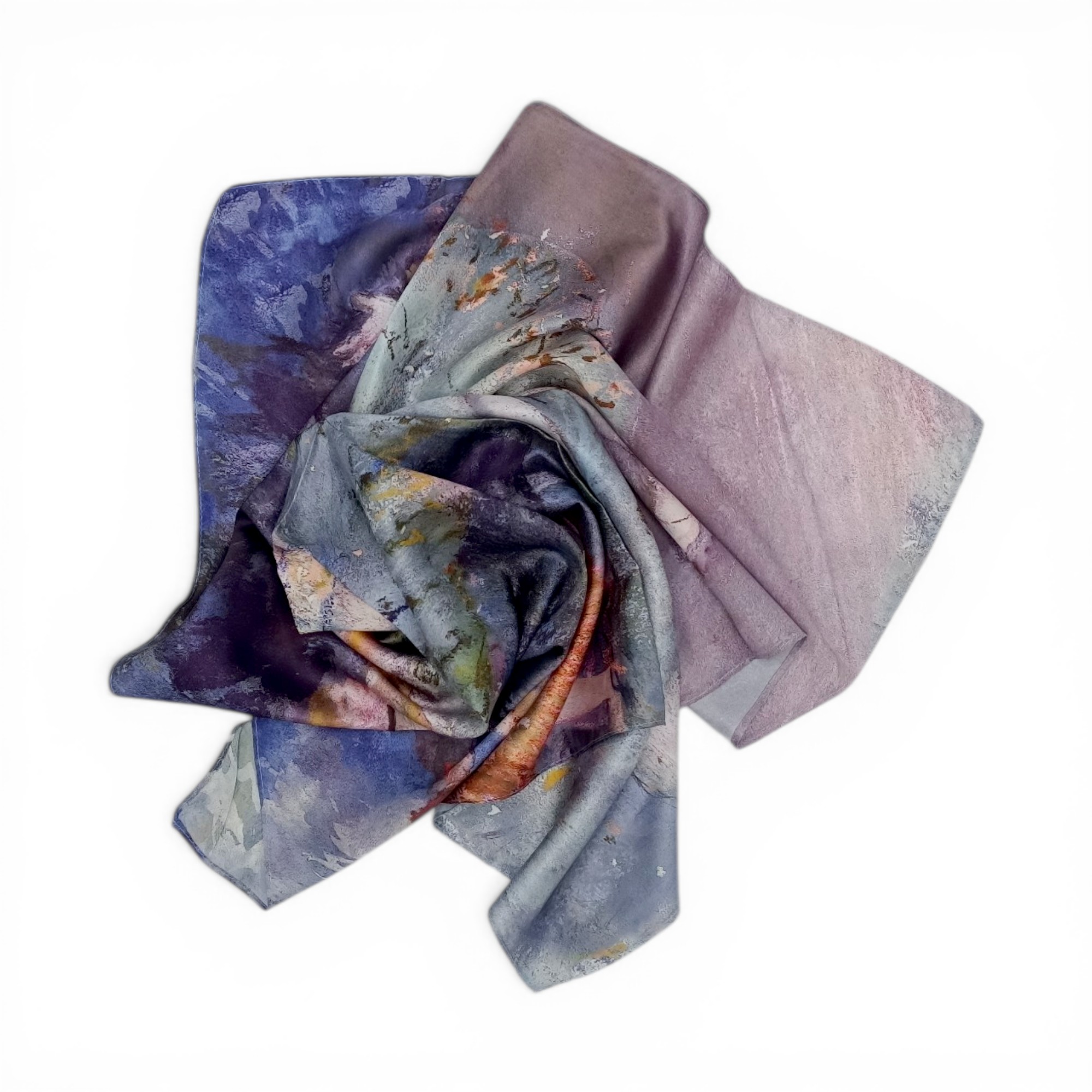 Eșarfă damă mătase naturală 100% – Ballet Reverie SG10-11 (70×70 cm) Print Artistic Elegant, Cutie Cadou