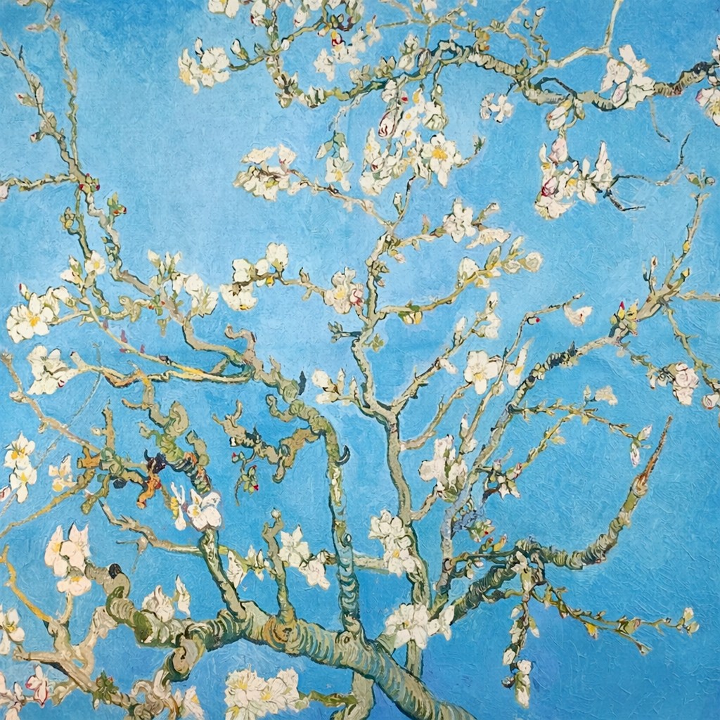 Eșarfă damă mătase naturală 100% – Blue Blossom SG10-10 (70×70 cm) Print Artistic Floral, Cutie Cadou