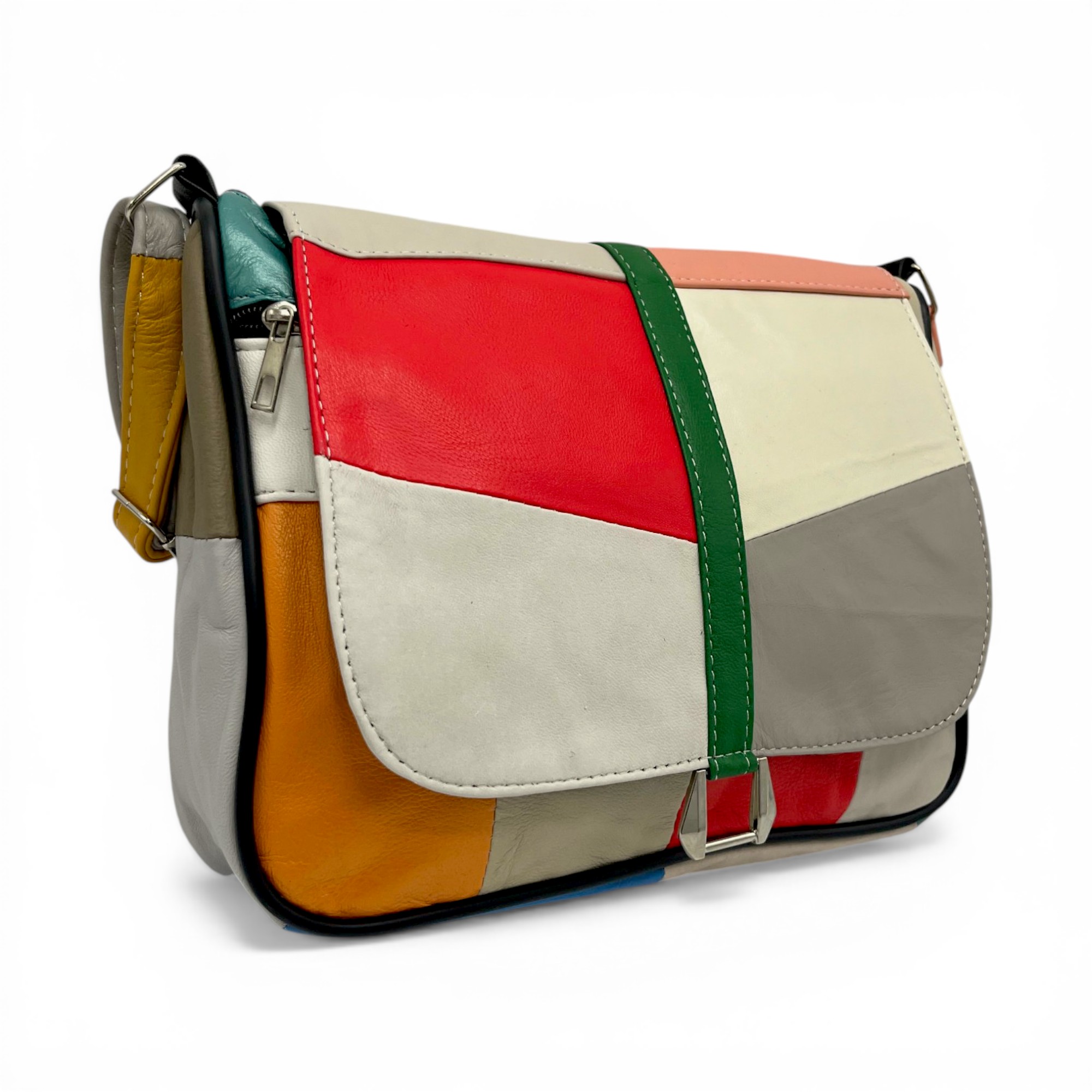 Geantă Damă Unicat Lucia R45-504, Piele Naturală, Multicolor (5) Geantă Damă Unicat Lucia R45-504, Piele Naturală, Multicolor