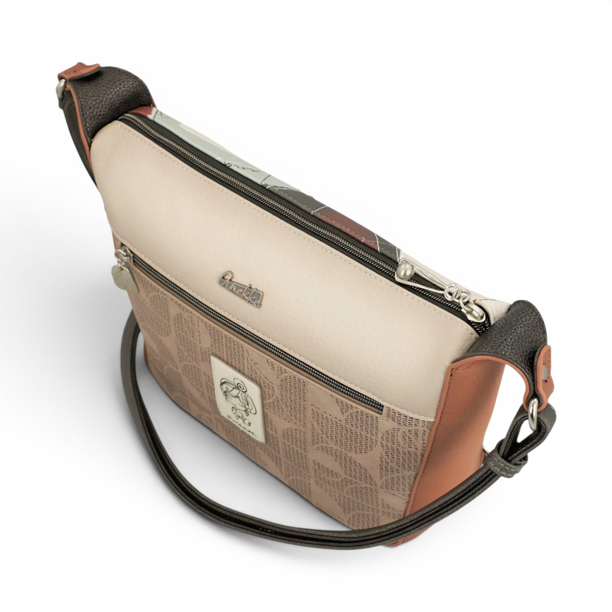 Geantă crossbody Anekke Auralis, design artistic și practică pentru femei elegante.