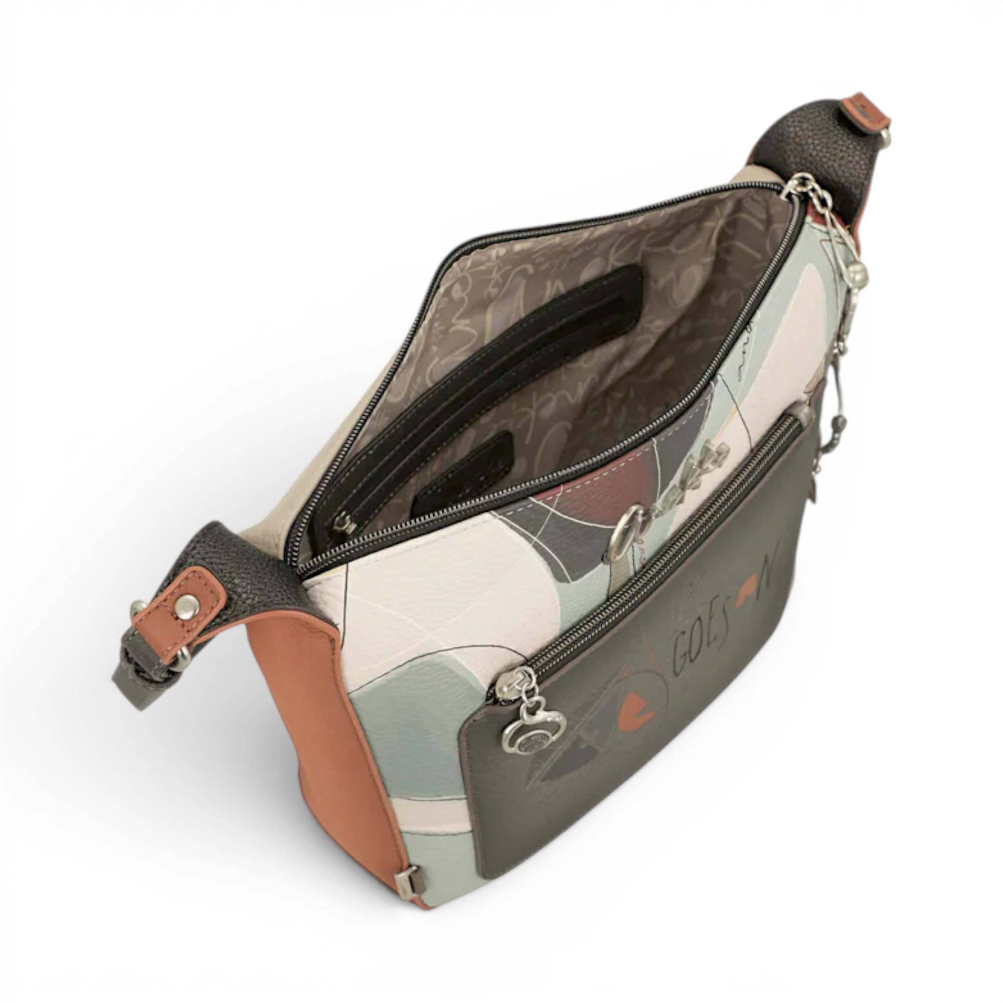 Geantă crossbody Anekke Auralis, design artistic și practică pentru femei elegante.