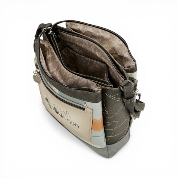 Geantă crossbody Anekke Sophia, design artistic și practică pentru femei moderne.