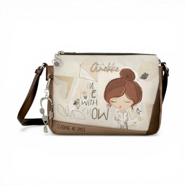 Geantă crossbody Anekke Sophia cu design artistic și detalii elegante, perfectă pentru stilul practi.