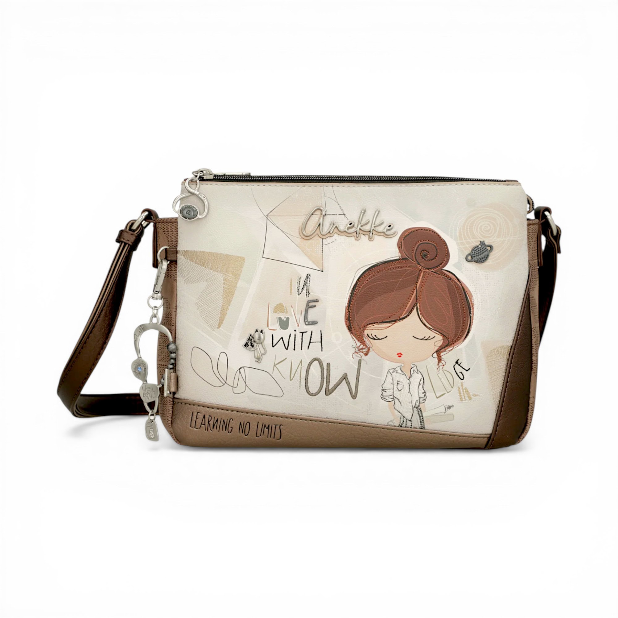 Geantă crossbody Anekke Sophia cu design artistic și detalii elegante, perfectă pentru stilul practi.