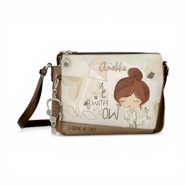 Geantă crossbody Anekke Sophia cu imprimeu artistic și detalii elegante, perfectă pentru un look pra.