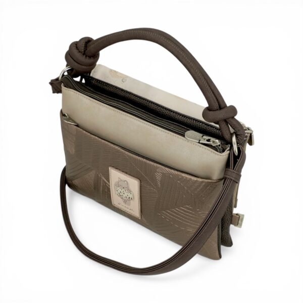 Geantă crossbody Anekke Sophia, design artistic și practică pentru femei moderne.