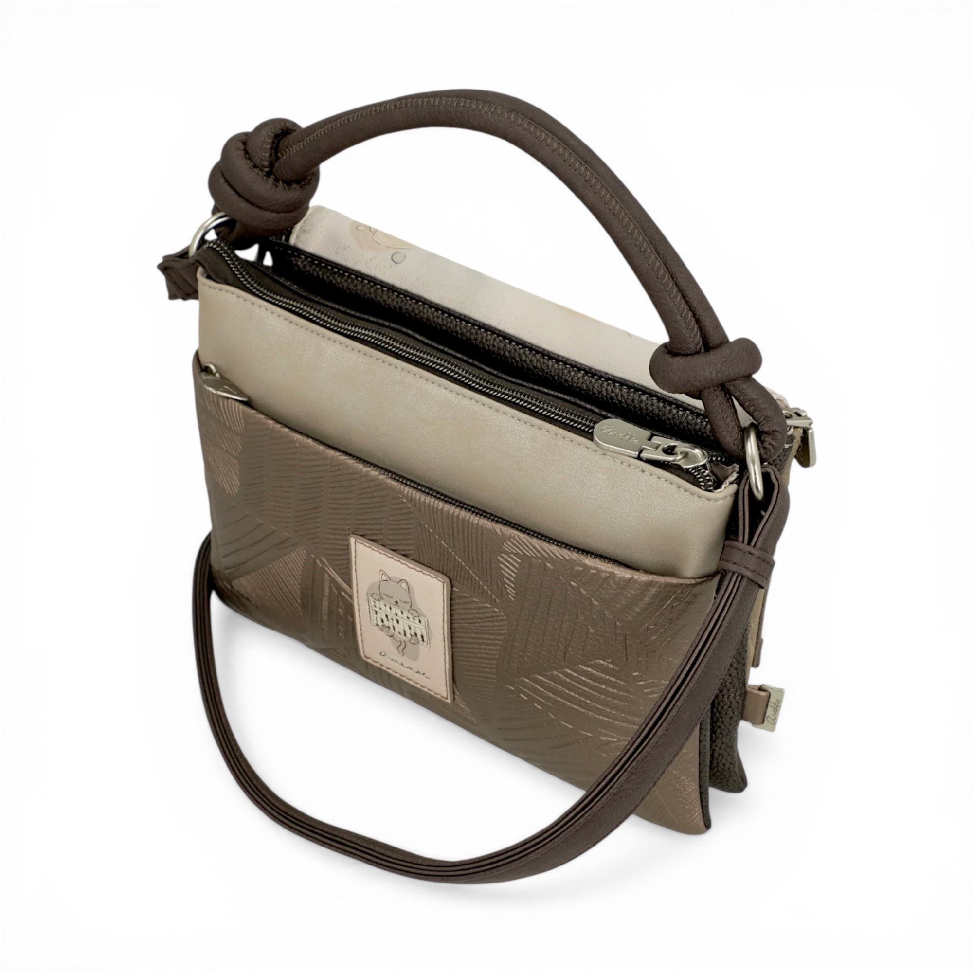 Geantă crossbody Anekke Sophia, design artistic și practică pentru femei moderne.