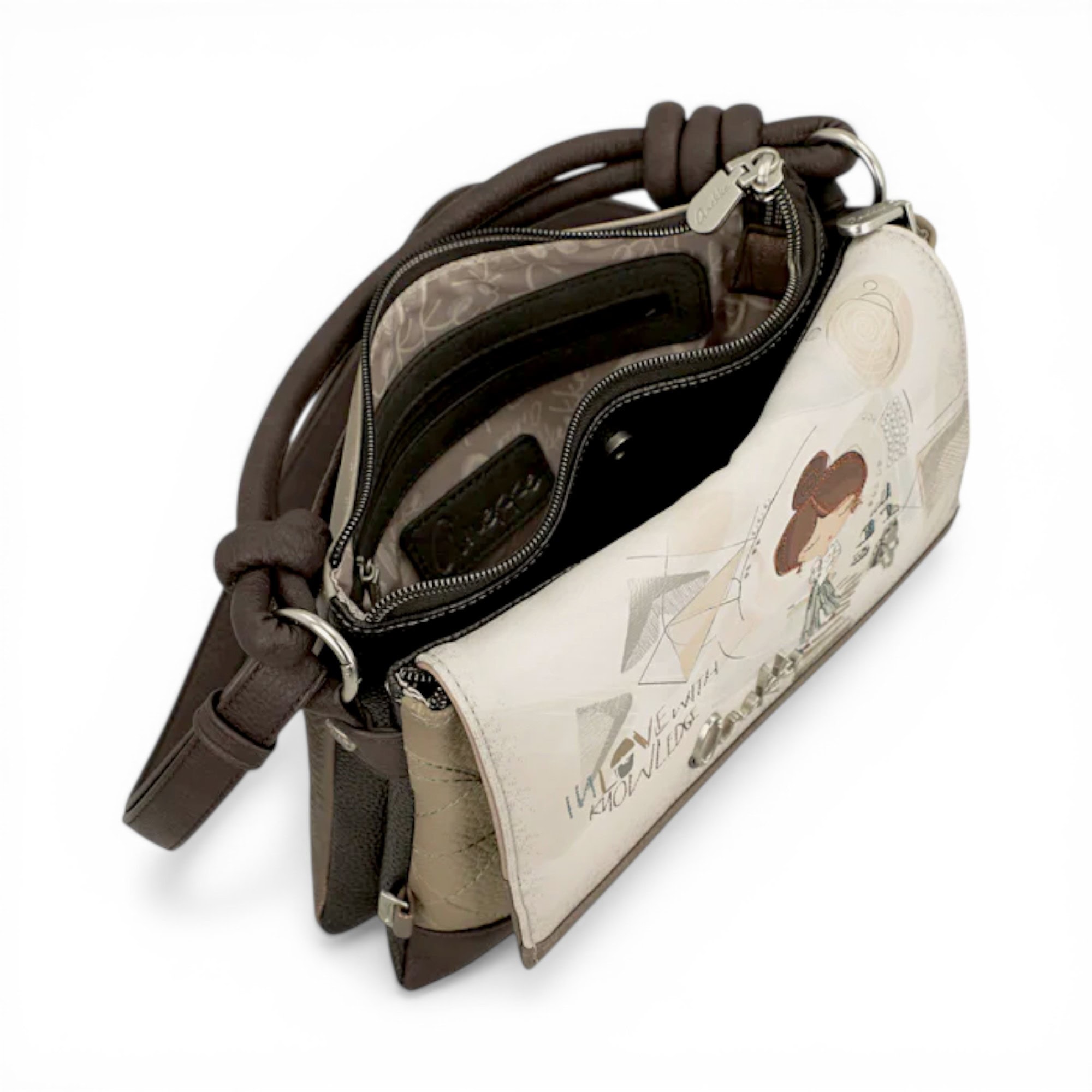 Geantă crossbody Anekke Sophia pentru femei, design artistic și funcționalitate practică.