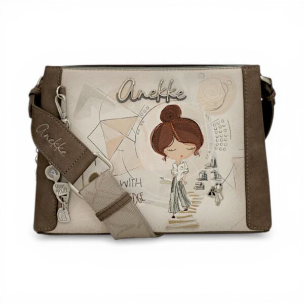 Geantă crossbody Anekke Sophia, cu design artistic și detalii elegante, perfectă pentru stilul pract.