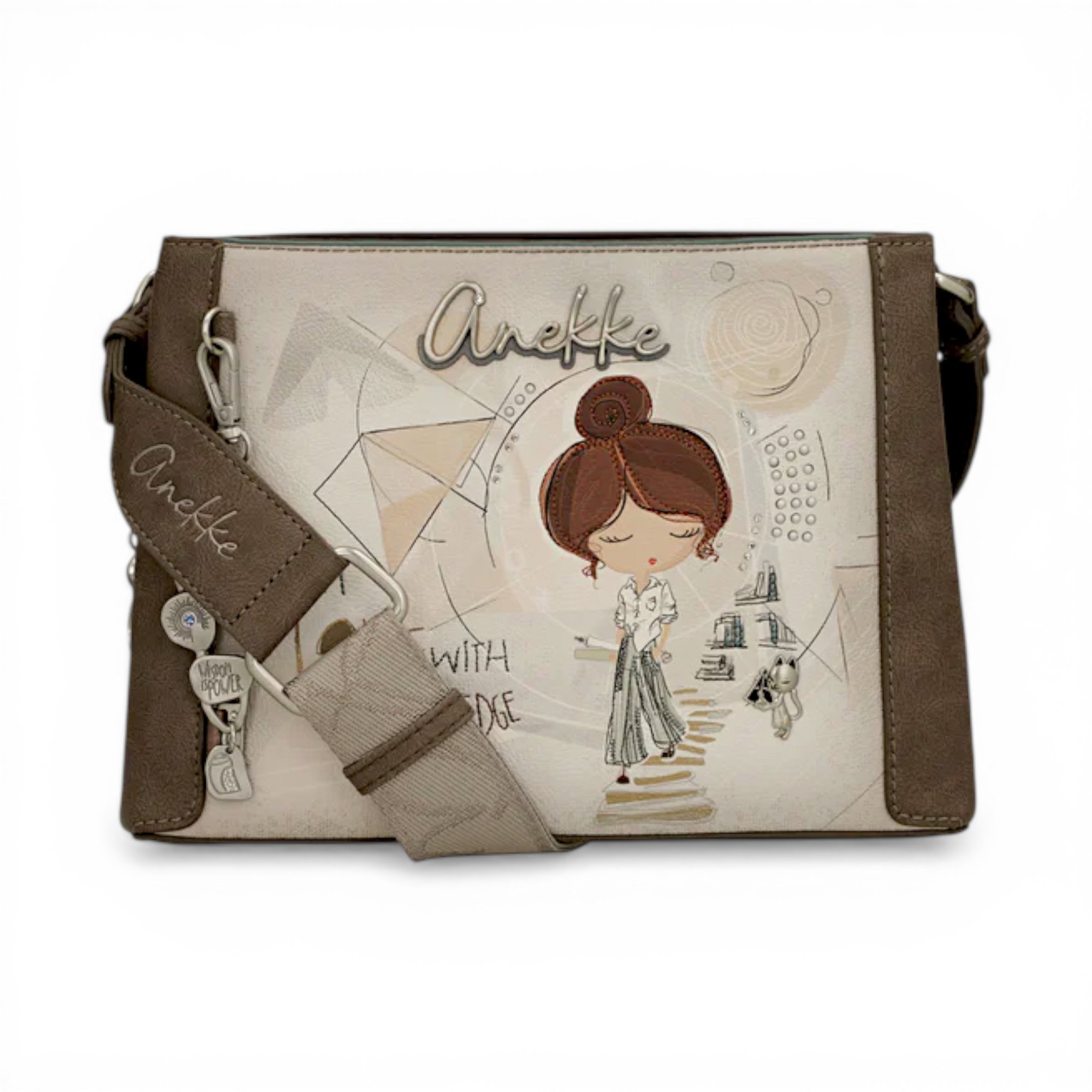 Geantă crossbody Anekke Sophia, cu design artistic și detalii elegante, perfectă pentru stilul pract.