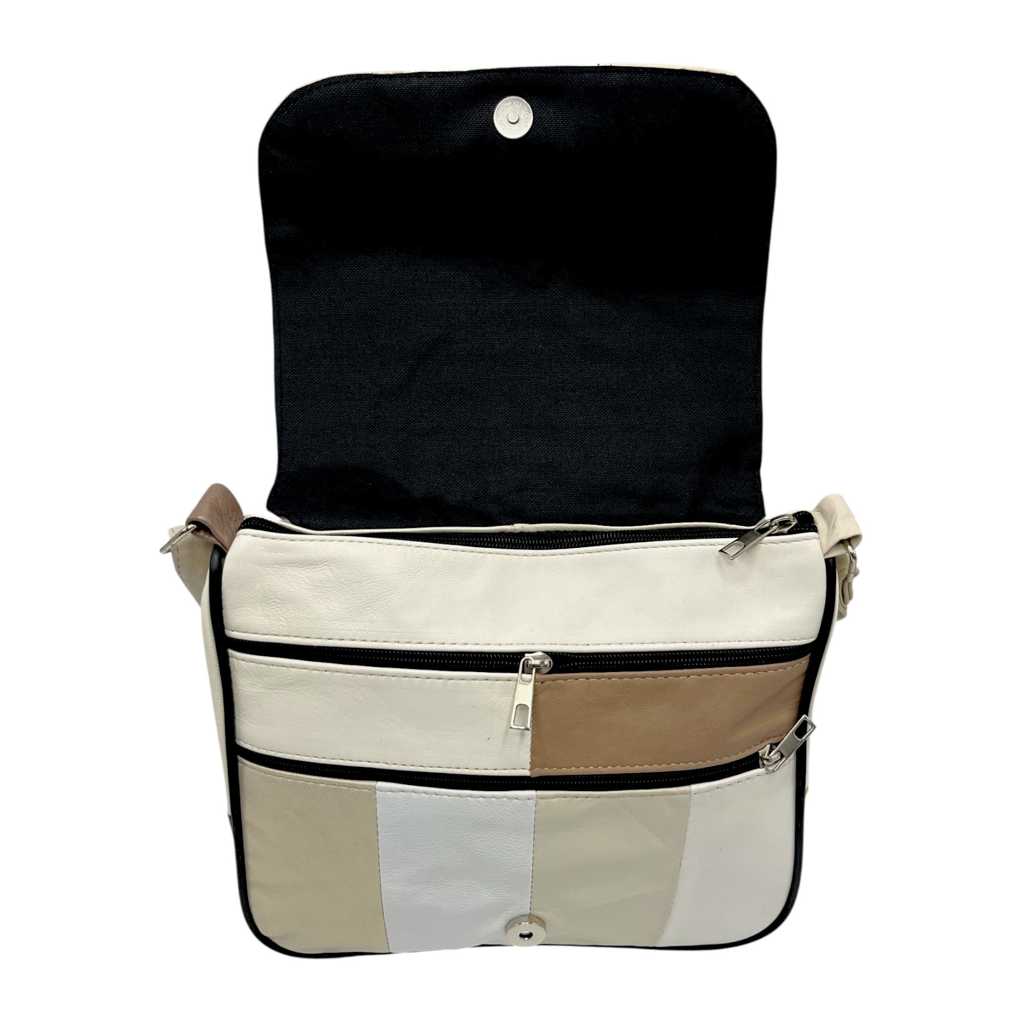 Geantă damă crossbody din piele naturală multicoloră Lucia R45-C66.