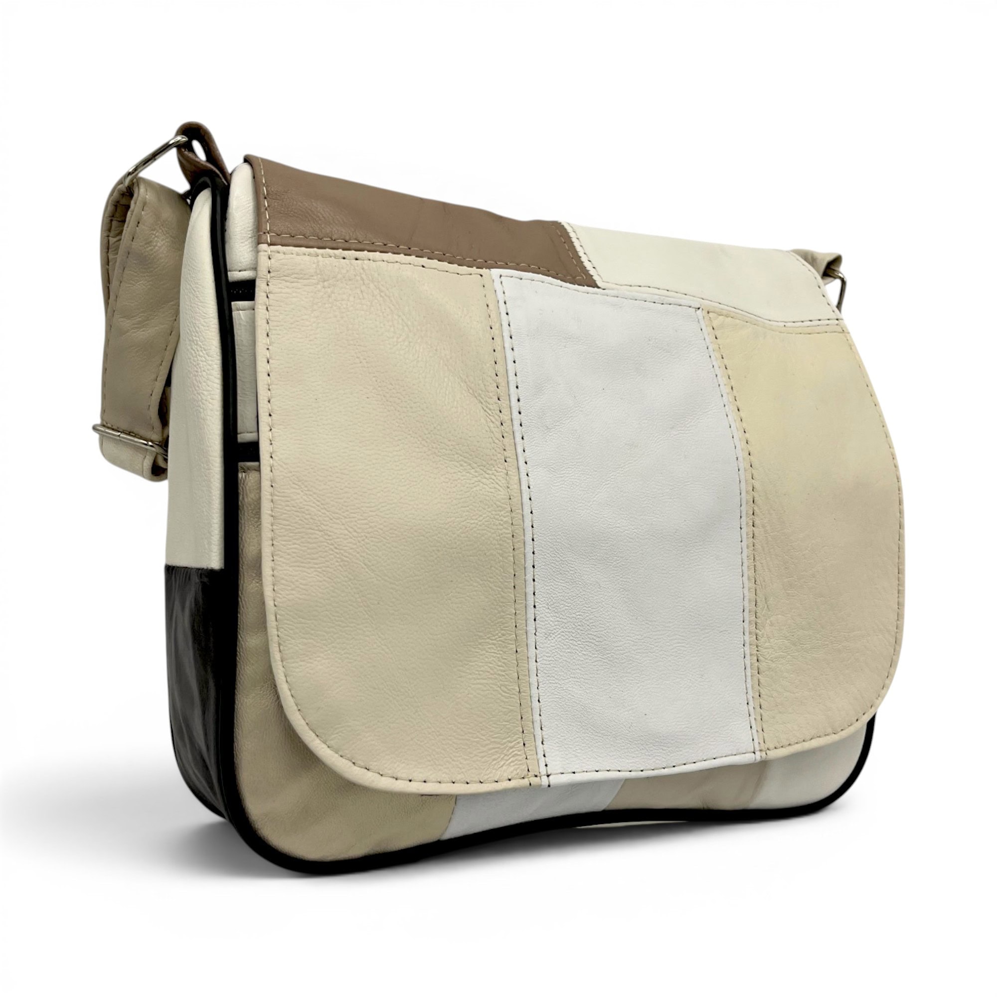 Geantă damă Lucia R45-C66, crossbody din piele naturală multicoloră, perfectă pentru un look elegant.