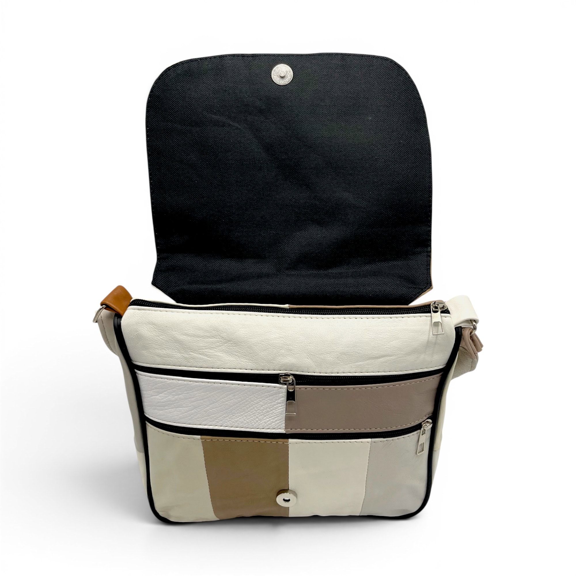 Geantă damă Lucia R45-C67, crossbody din piele naturală multicoloră, perfectă pentru un look elegant.