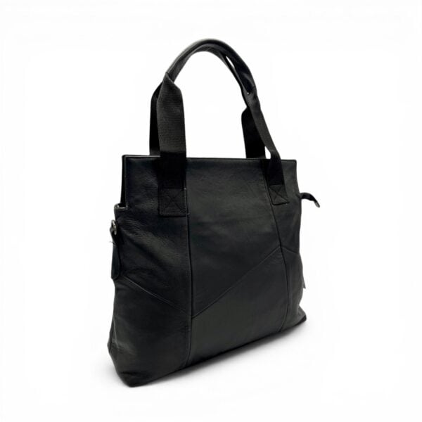 Geantă damă din piele naturală Lucia B95 – negru elegant, design modern și versatil