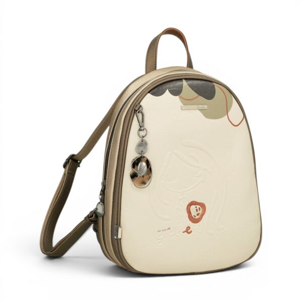 Rucsac pentru copii cu imprimeu de leu și elemente jucăușe, ideal pentru școală și activități zilnic.