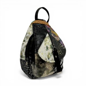 Rucsac damă Eveline R90-41 – piele naturală, design artistic multicolor