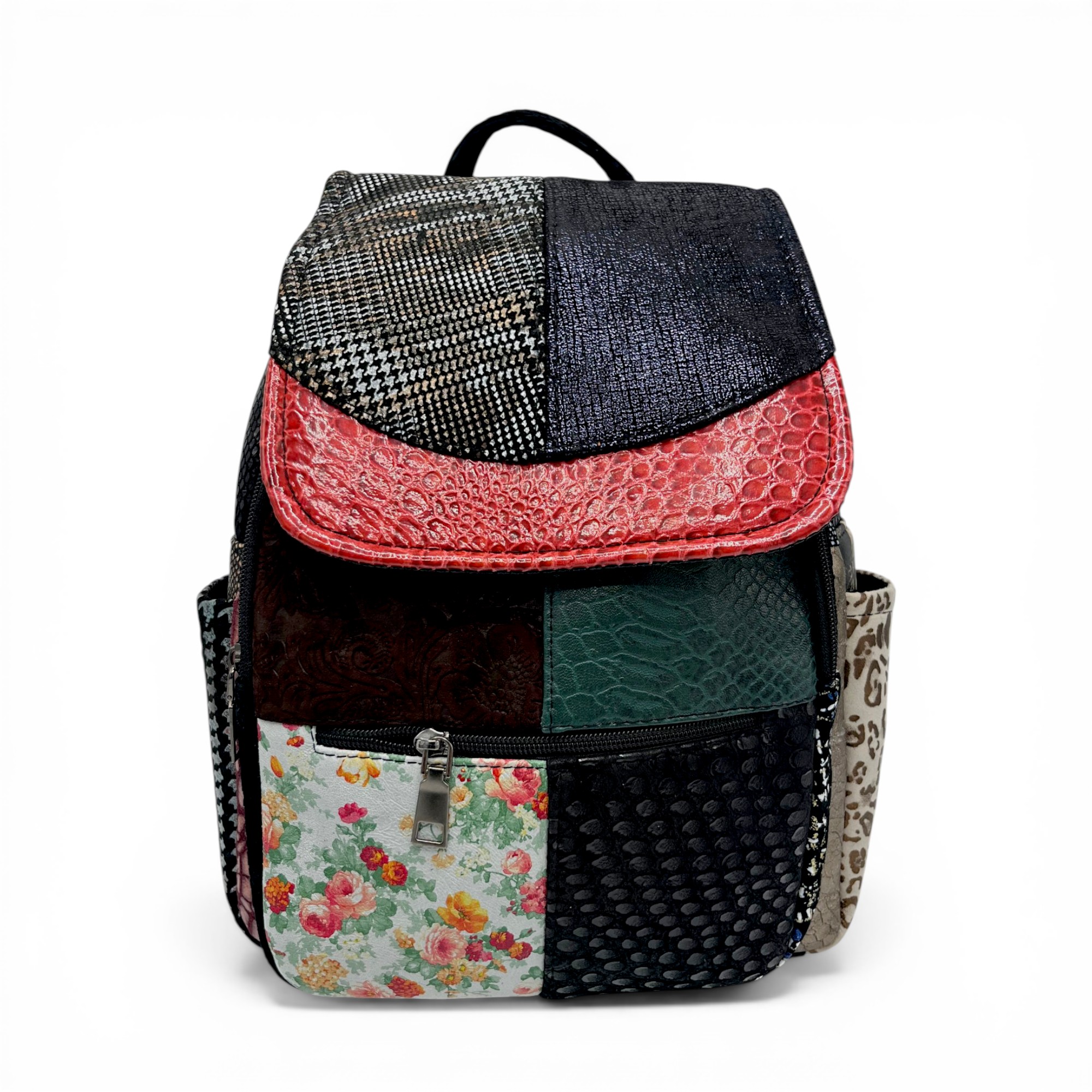 Rucsac damă Piele Naturală Multicolor Eveline Élégance-Couture R105-56 – design patchwork artistic și personalitate unică