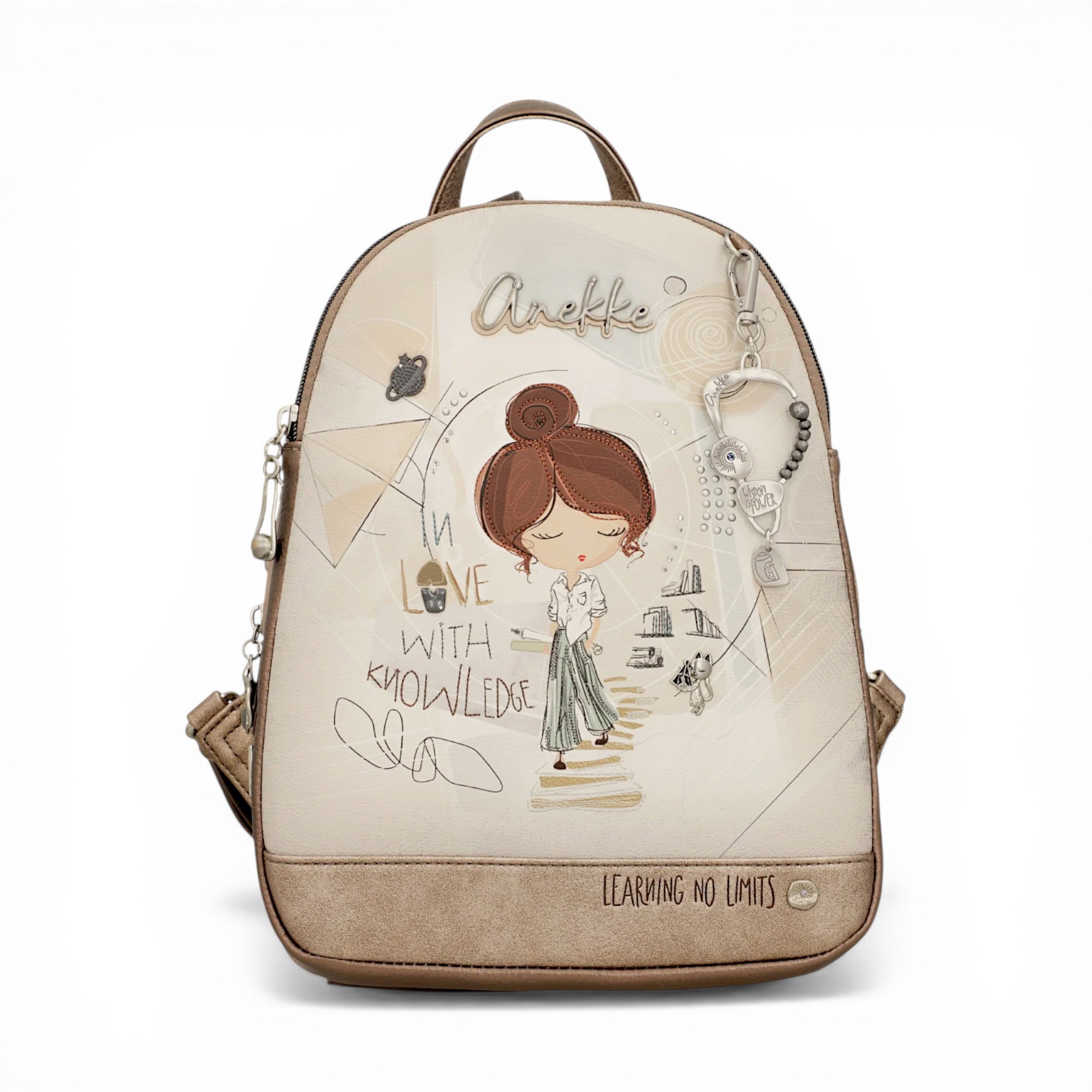 Rucsac antifurt Anekke Sophia cu design artistic și siguranță inteligentă pentru femei.