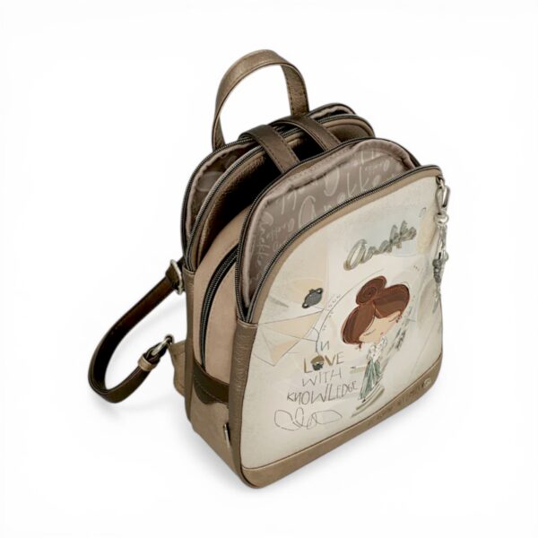 Rucsac antifurt Anekke Sophia cu design artistic și siguranță inteligentă pentru femei.