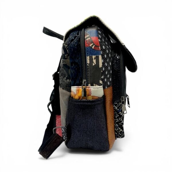Rucsac damă din piele naturală Eveline Élégance-Couture R105-54 – patchwork artistic, design unicat premium