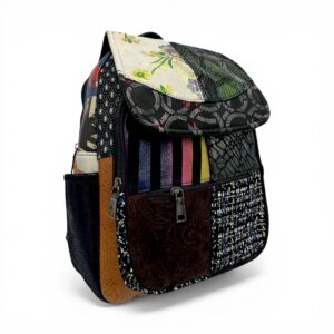 Rucsac damă din piele naturală Eveline Élégance-Couture R105-54 – patchwork artistic, design unicat premium
