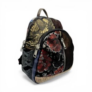 Rucsac damă din piele naturală Selina Unique S100-23 – patchwork artistic, design urban sofisticat