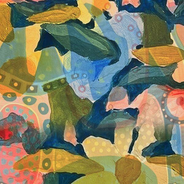 Pește abstract, pictură modernă pentru decor interior, artă colorată și vibrantă.