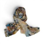 Eșarfă damă din bumbac 100%, cu imprimeu artistic abstract, ideală pentru un look elegant și modern.