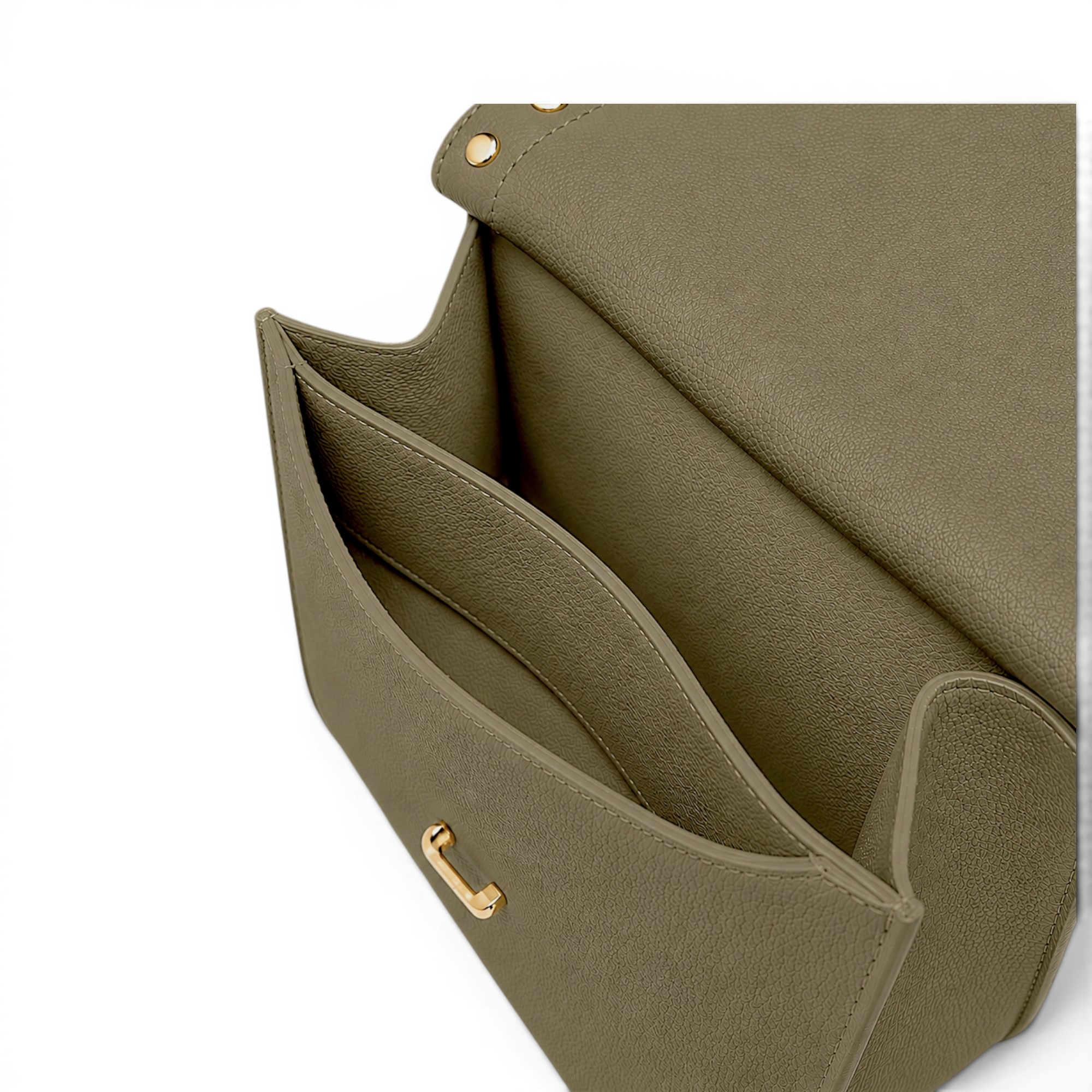 Geantă damă Belle Monique Nerine GZ96-Bej Taupe – piele naturală greige cu detalii aurii | Design italian elegant