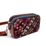 Geantă damă Jasmine Mini JL100 Multicolor – piele naturală împletită | Design artistic vibrant