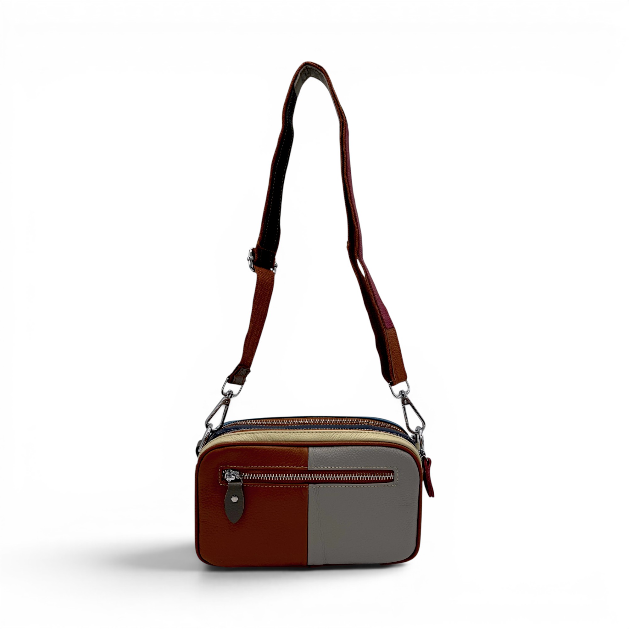 Geantă damă Jasmine Mini JL100 Multicolor – piele naturală împletită (7) Geantă damă Jasmine Mini JL100 Multicolor – piele naturală împletită | Design artistic vibrant