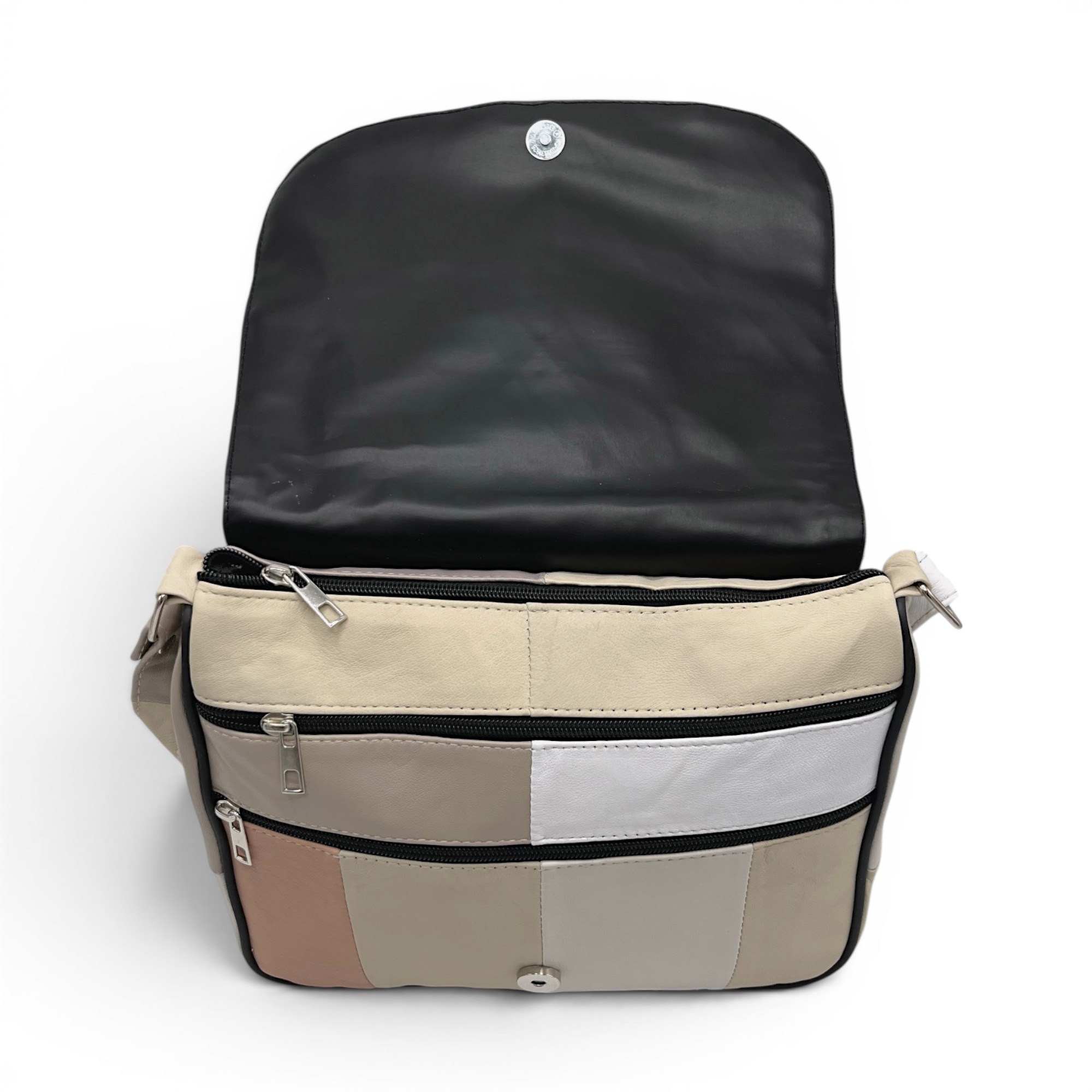 Geantă damă Lucia R45-C69 – crossbody din piele naturală multicoloră