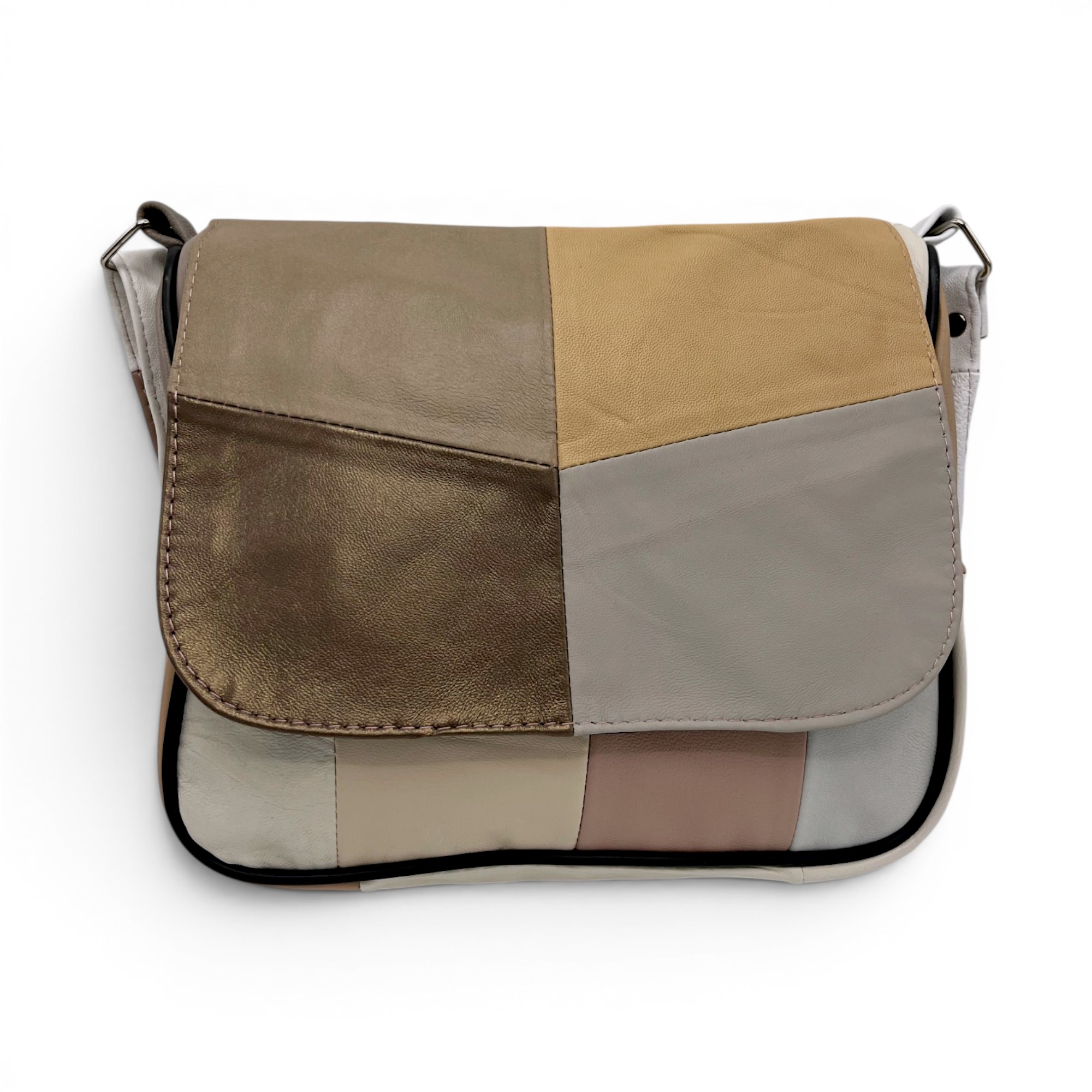 Geantă damă Lucia R45-C70 – crossbody din piele naturală multicoloră
