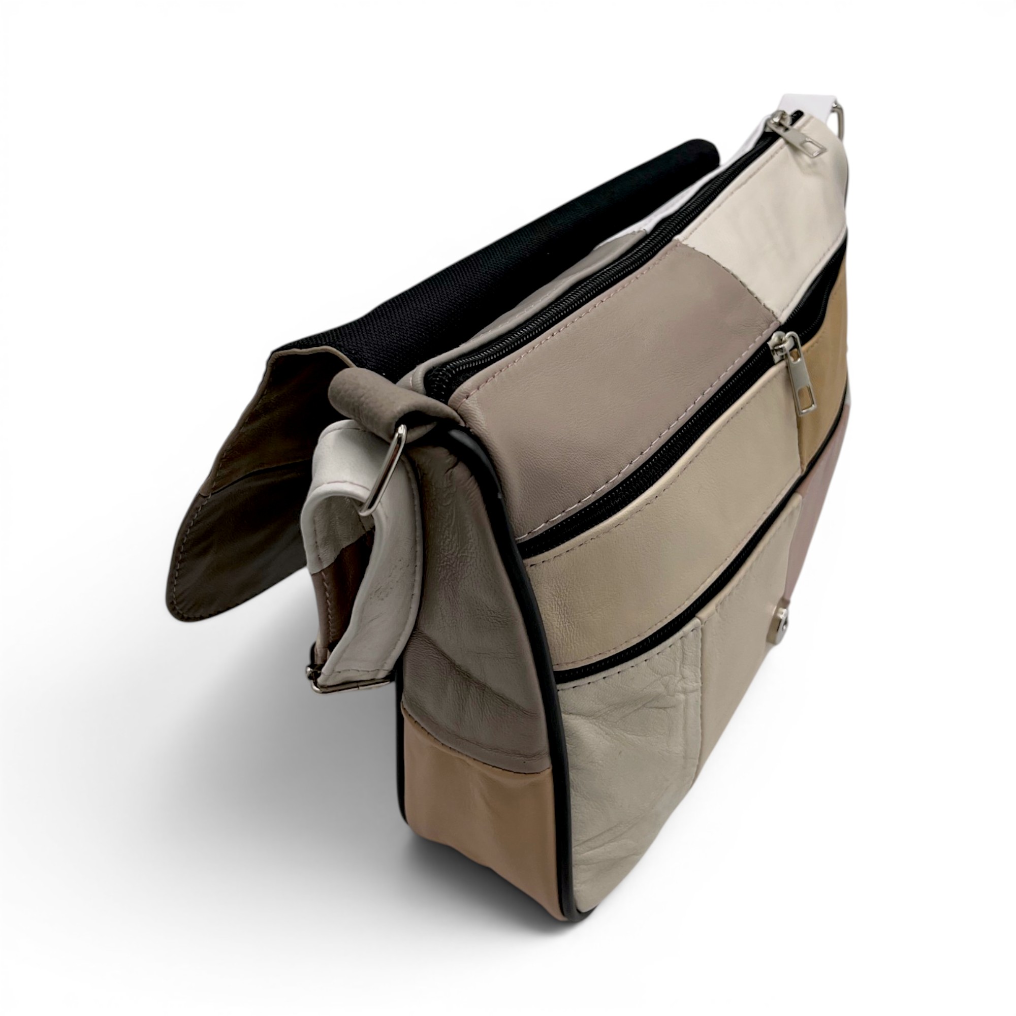 Geantă damă Lucia R45-C70 – crossbody din piele naturală multicoloră