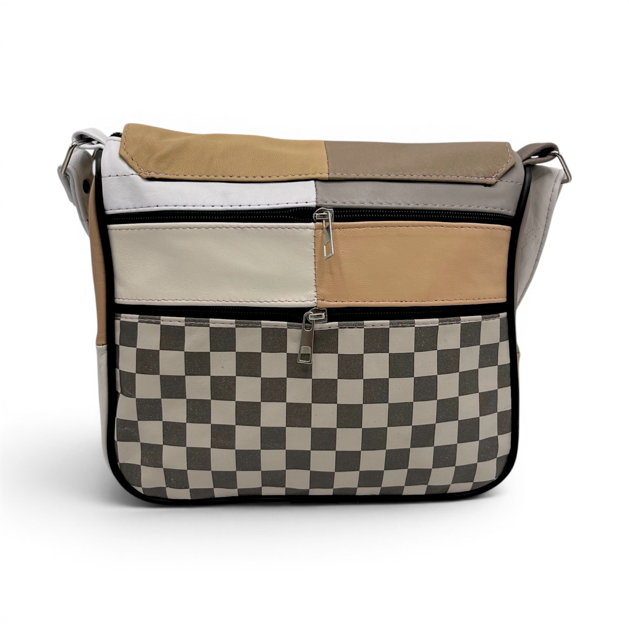 Geantă damă Lucia R45-C70 – crossbody din piele naturală multicoloră